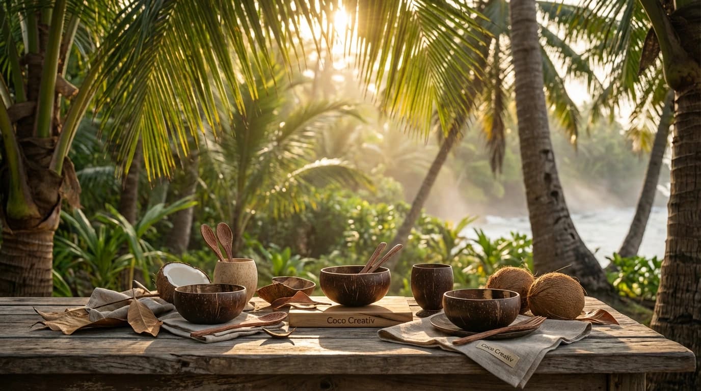 Organic Coconut Products - Cups, Soap Dish, Phone Stand